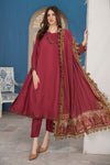 Winter Ready to Wear 3pc Embroidered Dress in Linen with wool shawl 03