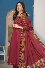 Winter Ready to Wear 3pc Embroidered Dress in Linen with wool shawl 03