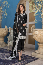 Winter Ready to Wear 3pc Embroidered Dress in Linen  01