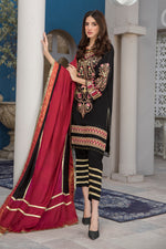 Winter Ready to Wear 3pc Embroidered Dress in Linen with wool shawl 09