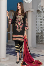 Winter Ready to Wear 3pc Embroidered Dress in Linen with wool shawl 09