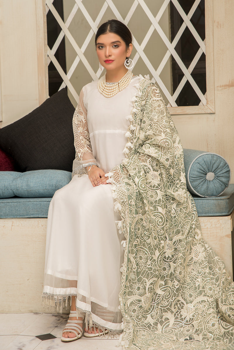 white christmas dresses Gulwarun Formal Ready to Wear Chiffon Dress 03 – The Zaibai