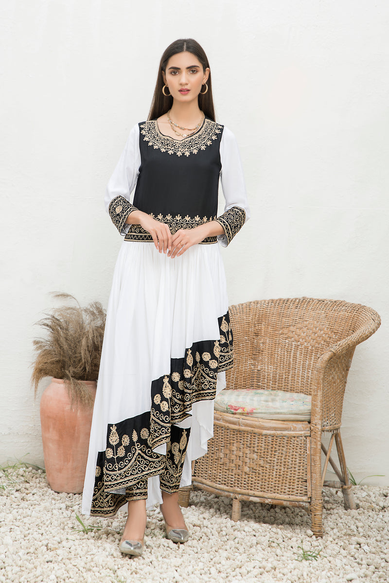 Winter 2 Pcs Linen Embroidered Dress by Hemline 10
