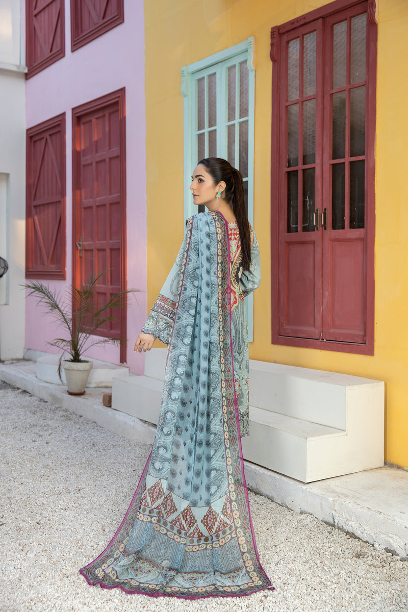 Ready To Wear 3 Pcs Embroidered Lawn Collection by Mona 02