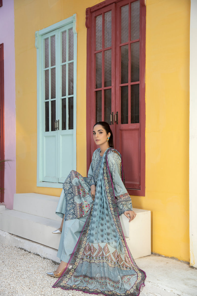 Ready To Wear 3 Pcs Embroidered Lawn Collection by Mona 02