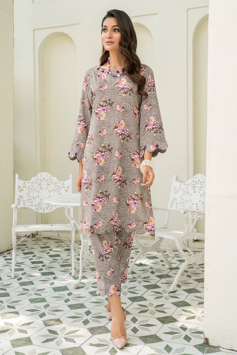 READY TO WEAR 2 PCS LINEN DRESS BY MISKI 01 The Zaibai READY TO WEAR 2 PCS LINEN DRESS BY MISKI 01 The Zaibai
