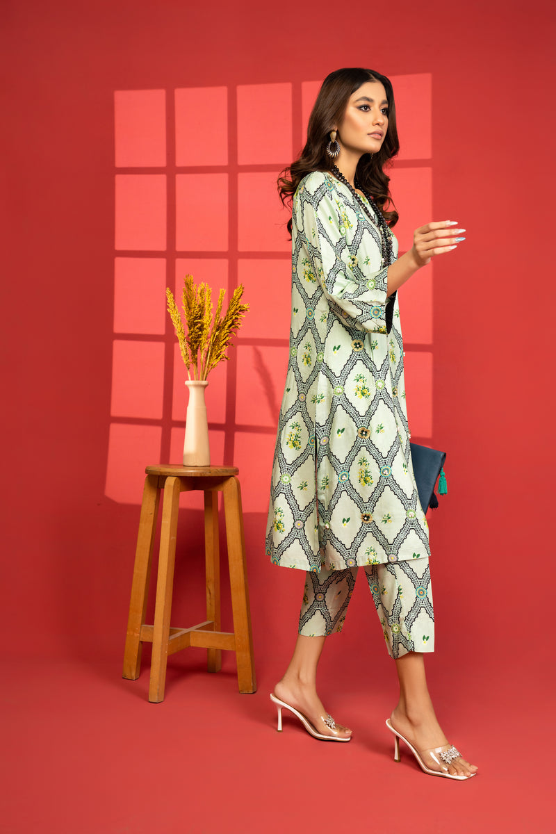 MISKI 2PC LINEN PRINTED DRESS 09