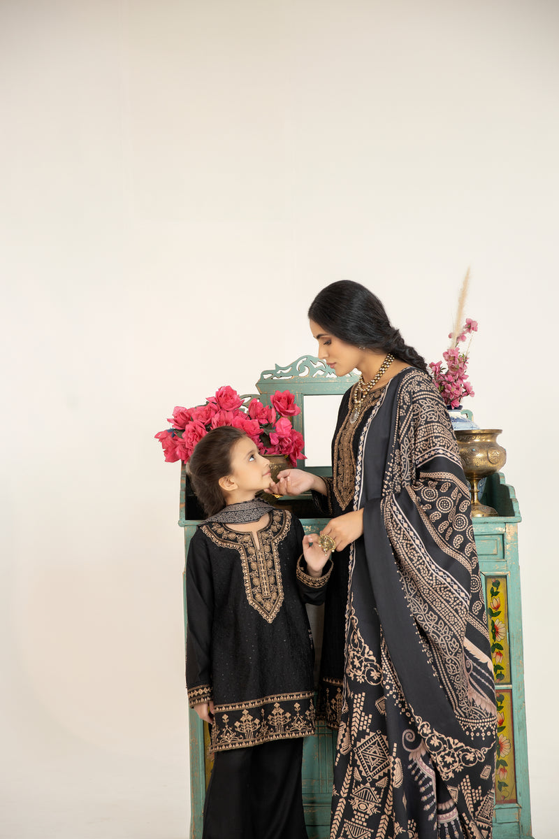MONA EMBROIDERED DHANAK DRESS 06