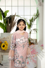Kids Ready To Wear 3 Pcs Embroidered Lawn Collection by Mona 08