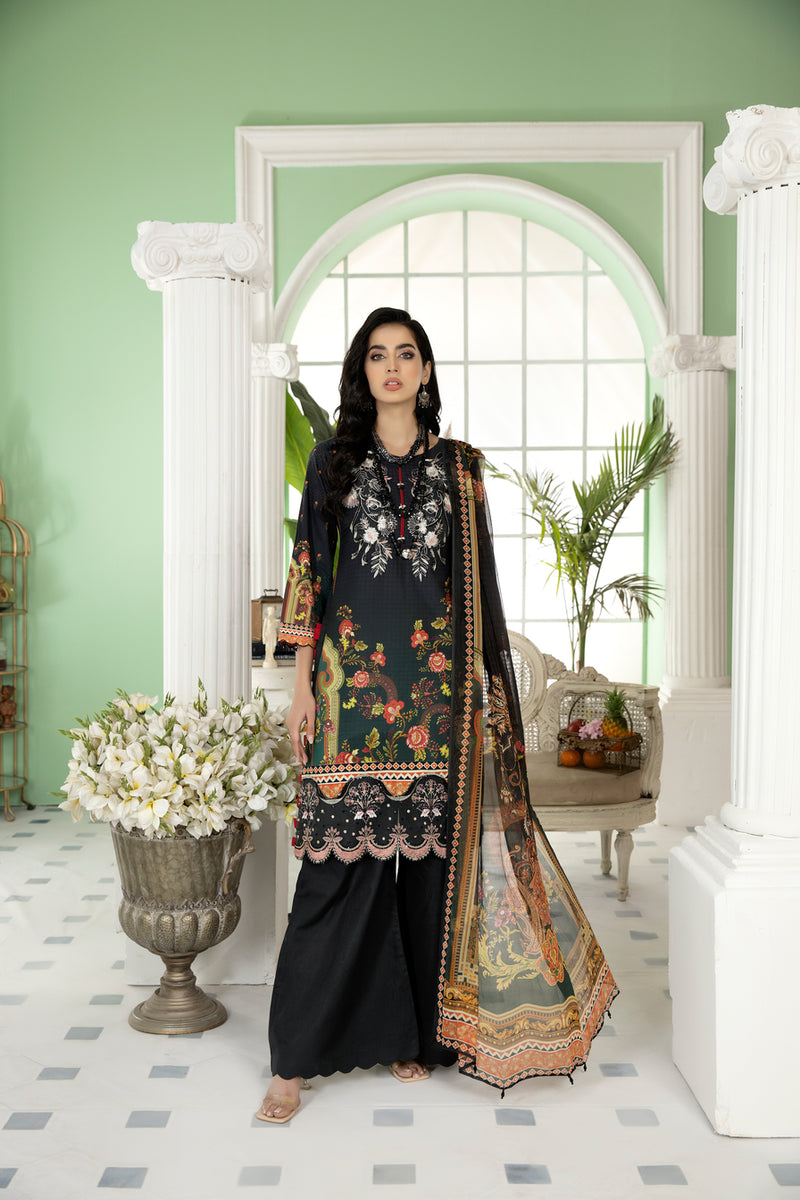 Ready To Wear 3 Pcs Embroidered Lawn Collection by Mona 07