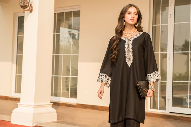 Winter Linen 2 Pcs Ready to Wear Dress by Sakeena Hasan 12