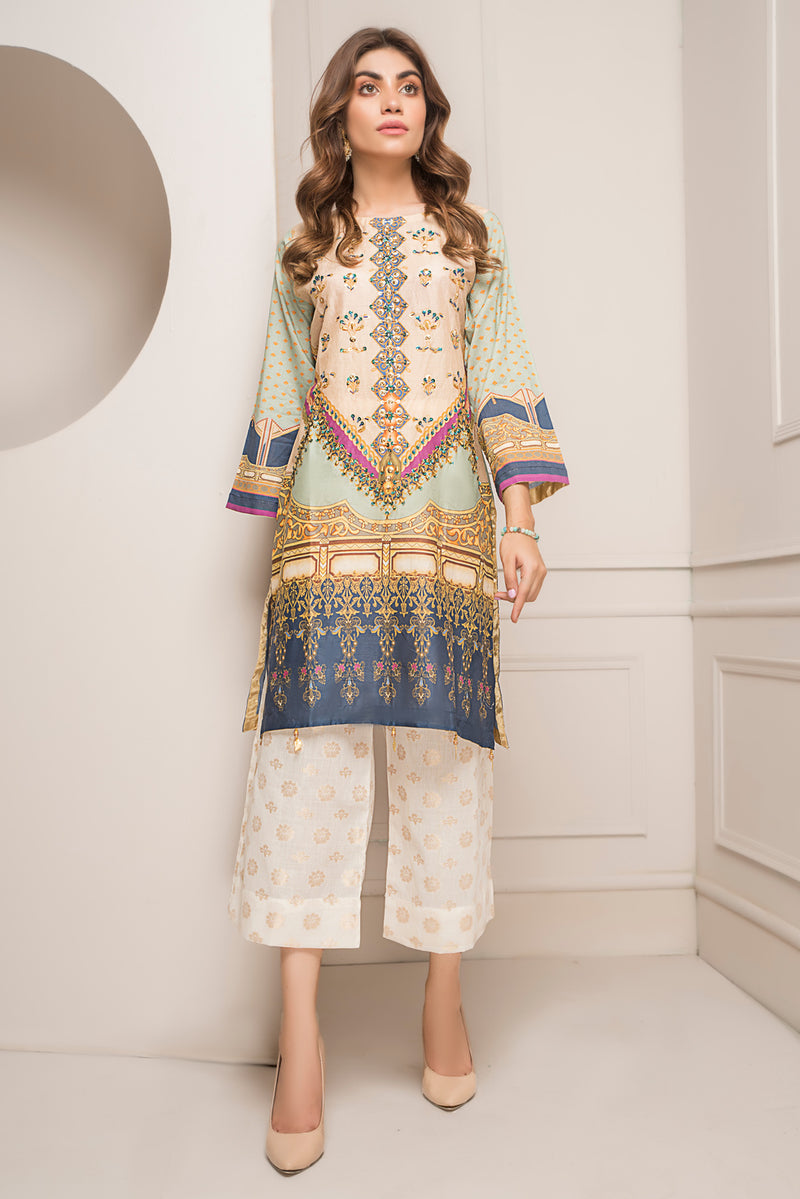 Ready to Wear Lawn 2 Pcs Hand Work Dress by Zaiwa 09