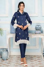 2 Pcs Embroidered Ready To Wear Linen Dress By ZAIWA 12