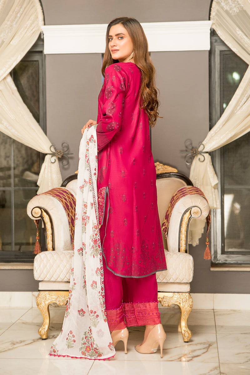 Ready to Wear 3 Pcs Lawn Embroidered Dress by Aabpara 07