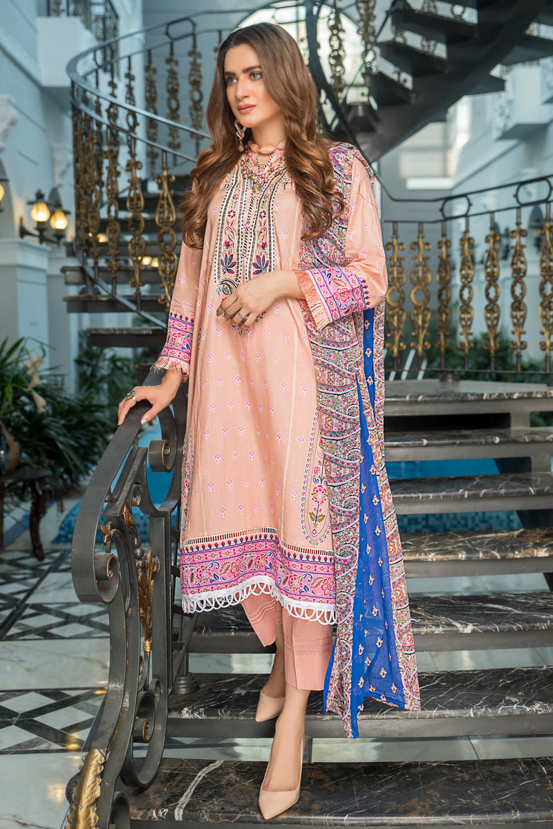 Ready to Wear 3 Pcs Lawn Embroidered Dress by Aabpara 01