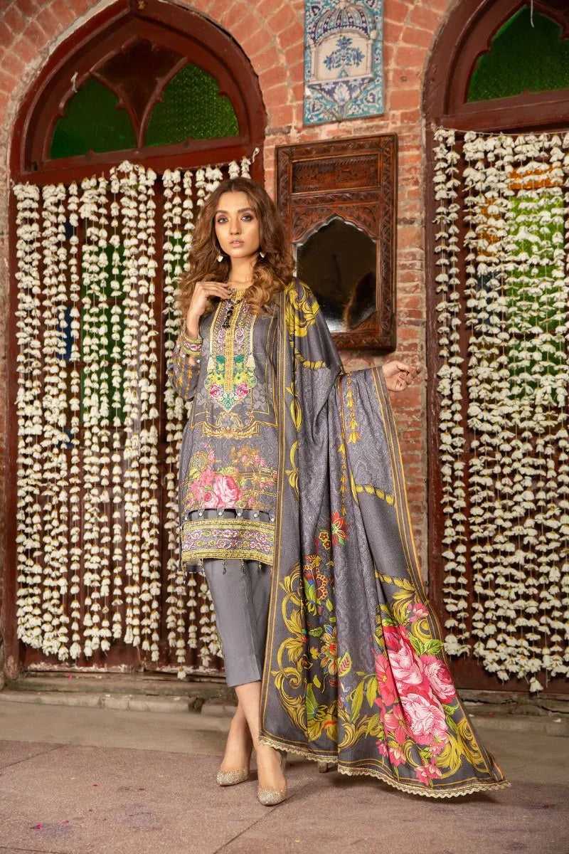 Winter Marina Embroidered 3 Pcs Dress by Arwah 07 The Zaibai Winter Marina Embroidered 3 Pcs Dress by Arwah 07 The Zaibai