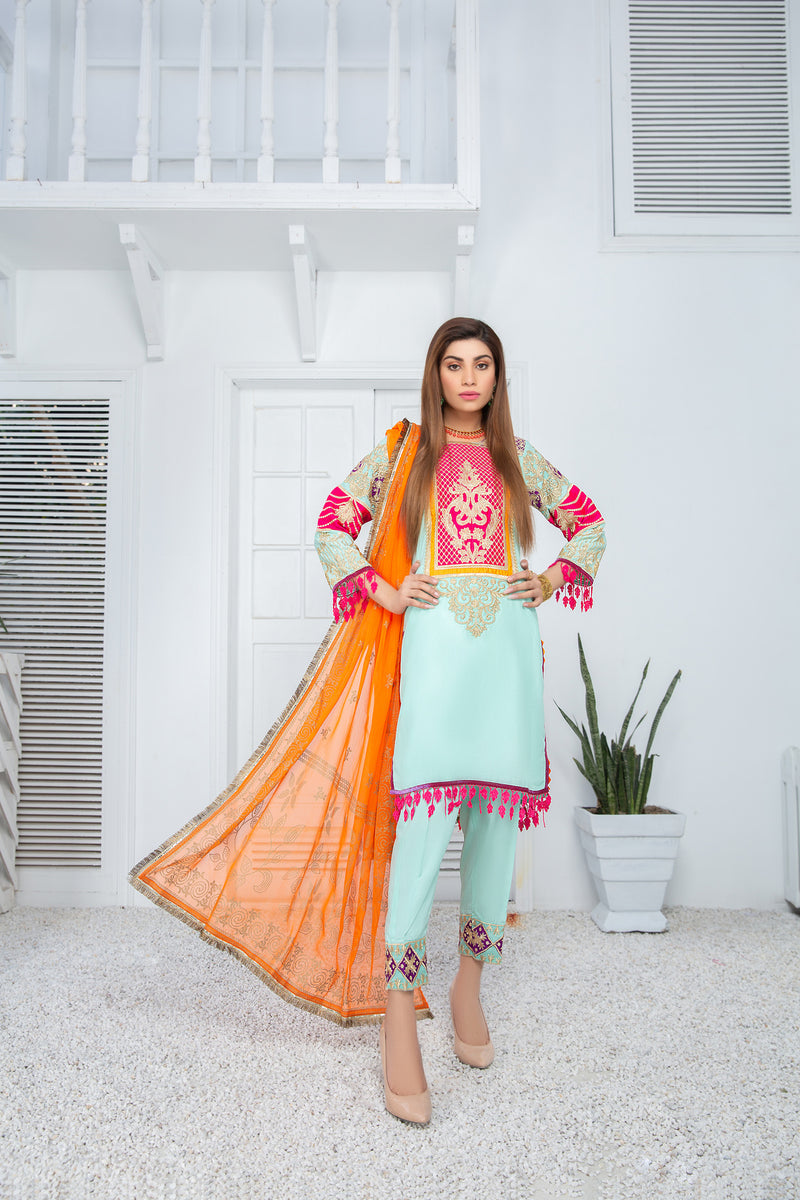 Ready to Wear 3pcs Embroidered Dress by Gulwarun 10