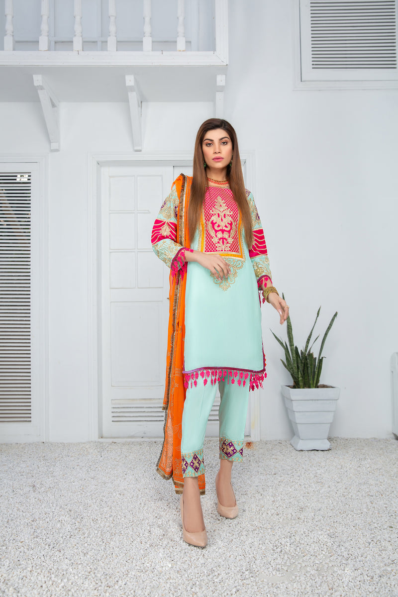 Ready to Wear 3pcs Embroidered Dress by Gulwarun 10