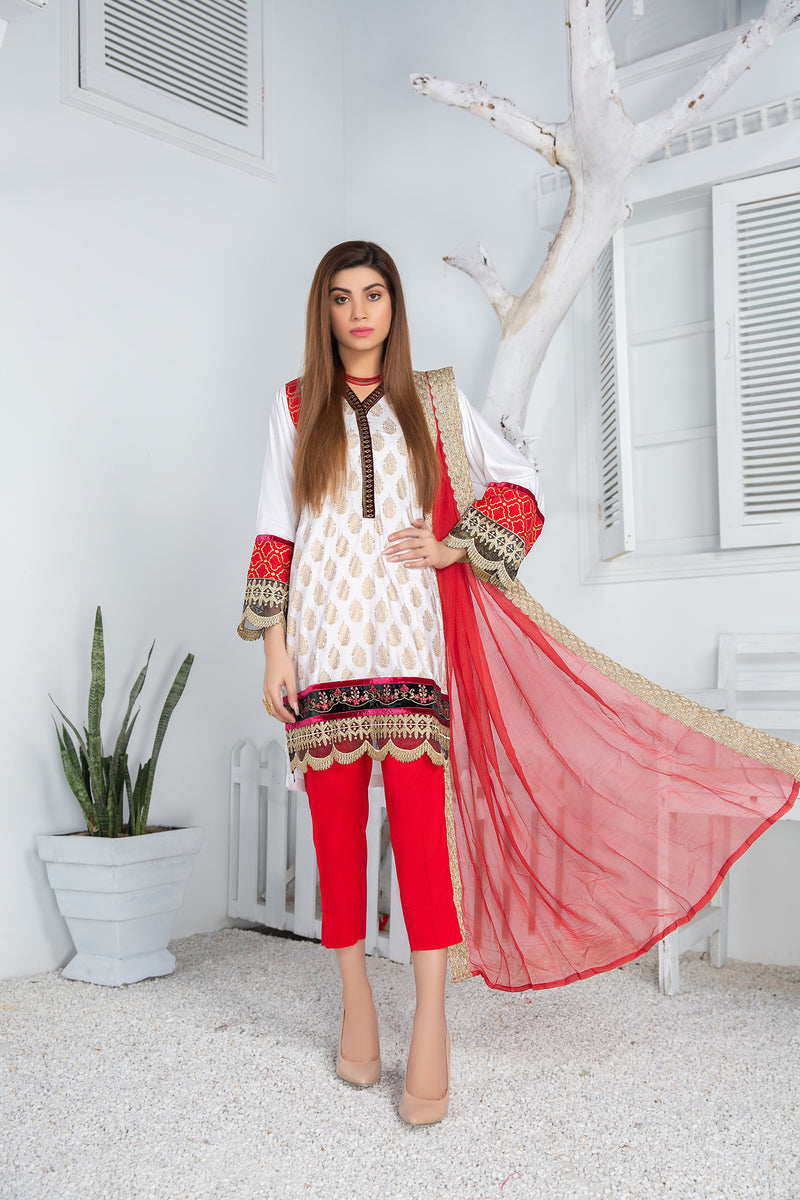 Ready to Wear 3pcs Embroidered Dress by Gulwarun 13