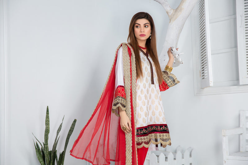 Ready to Wear 3pcs Embroidered Dress by Gulwarun 13