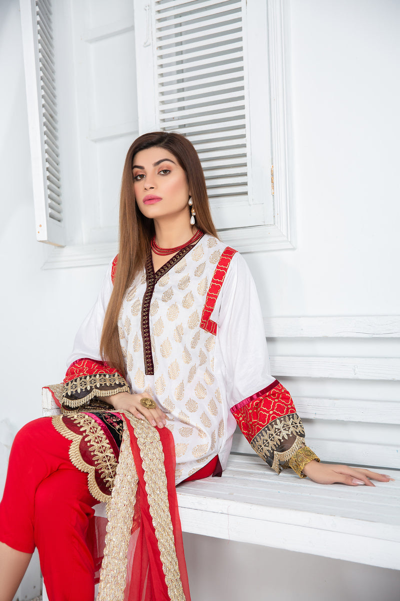 Ready to Wear 3pcs Embroidered Dress by Gulwarun 13