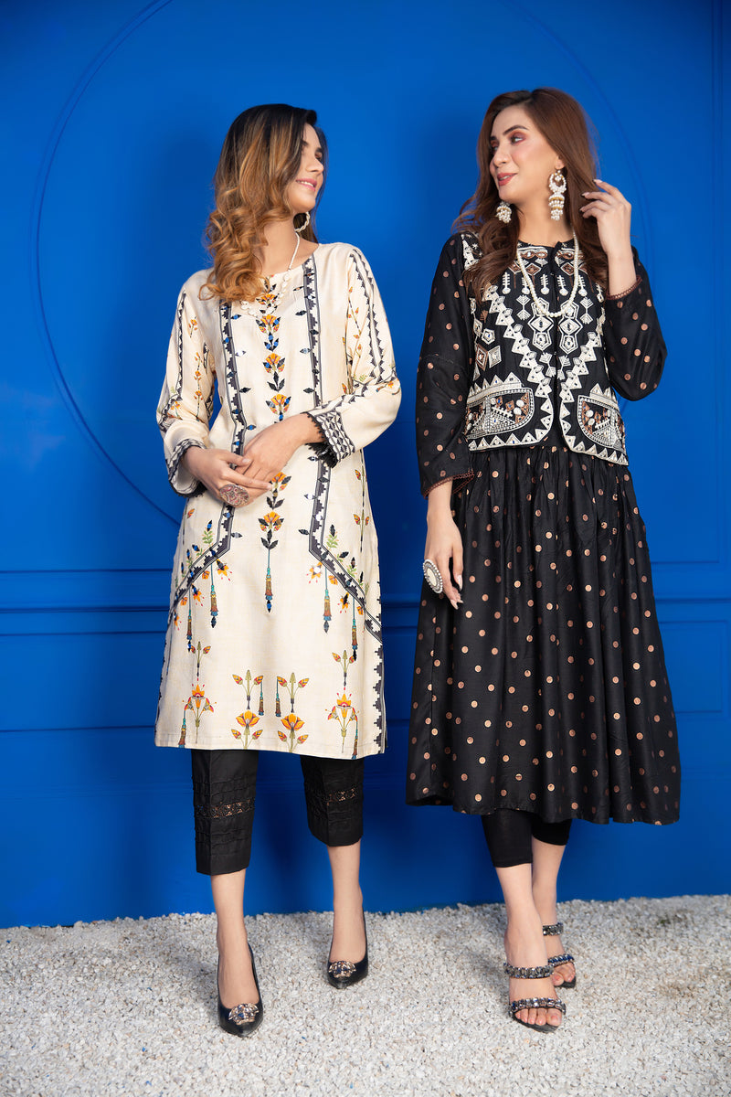 Ready to Wear 2 Pcs Handwork Dress by Zaiwa 11