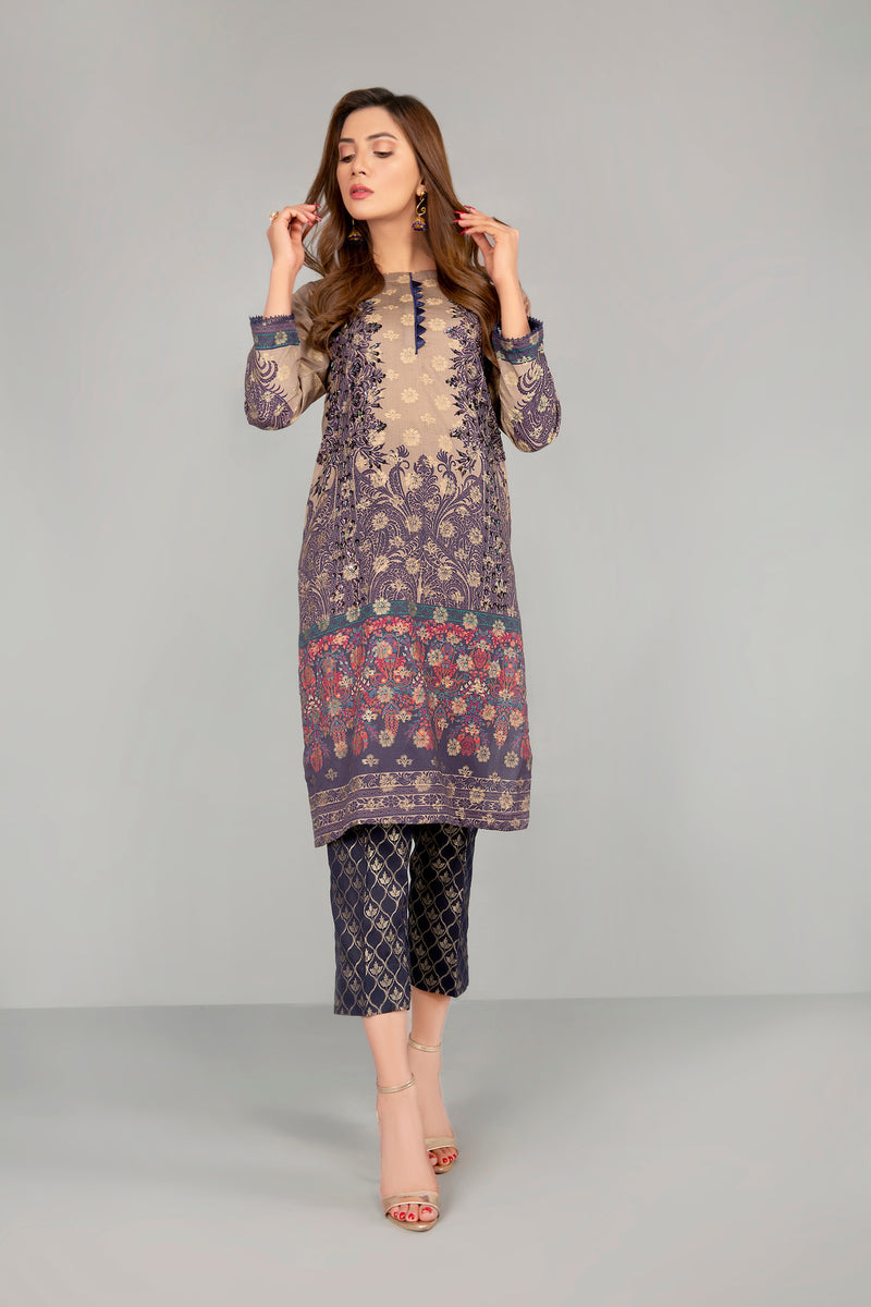 Jacquard Ready to Wear Handwork 2 Pcs Dress by Zaiwa 01