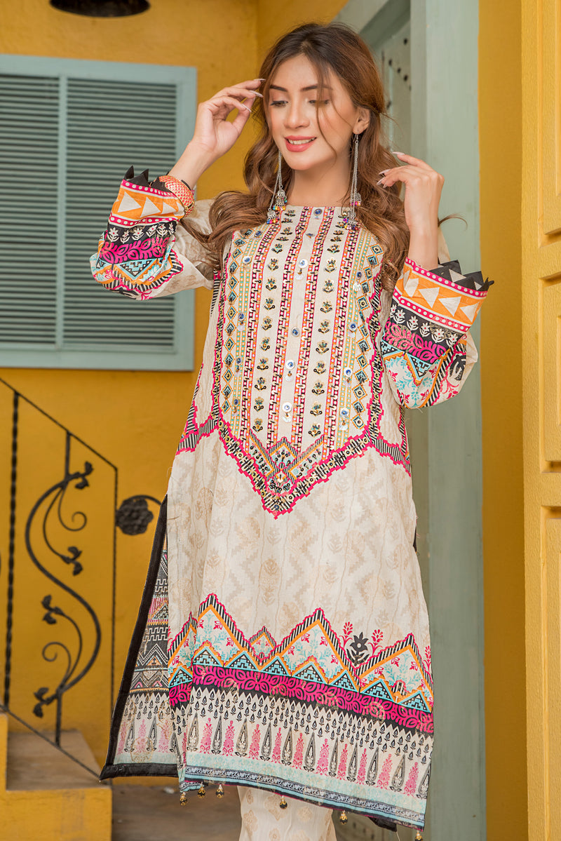 Ready to Wear 2 Pcs Lawn Embroidered Collection by Zaiwa 14