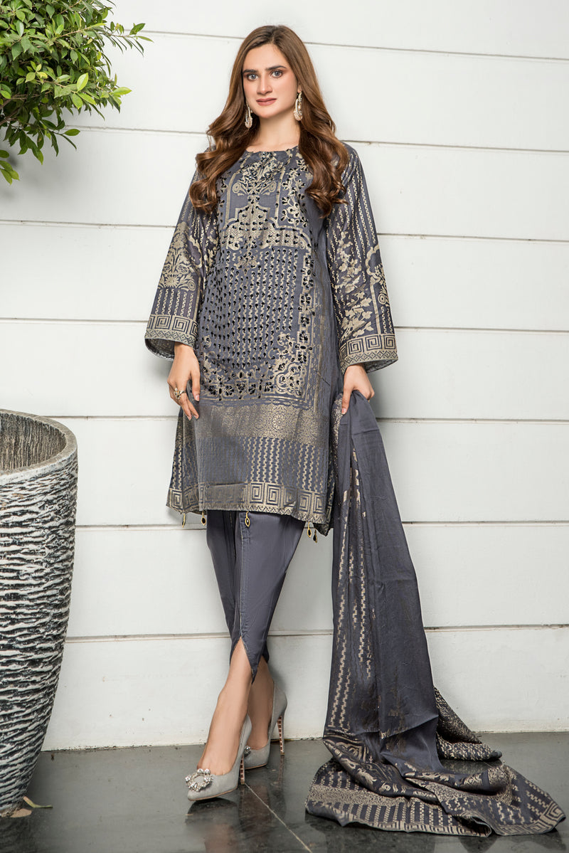 Jacquard Lawn Ready to Wear Dress by Zaiwa 06