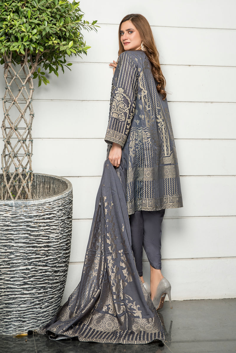 Jacquard Lawn Ready to Wear Dress by Zaiwa 06