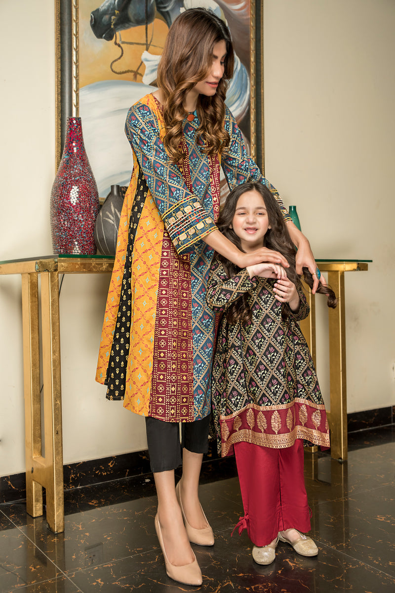 Ready to Wear Block Printed 2 Pcs Lawn Dress by Zaiwa 03