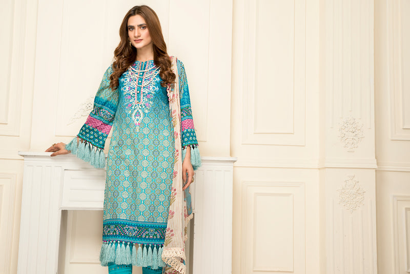 Ready to Wear Lawn Embroidered 3Pcs Collection by Zimal 06